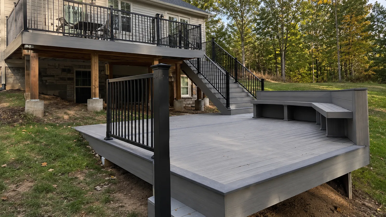 Low-maintenance composite deck installation in London, KY